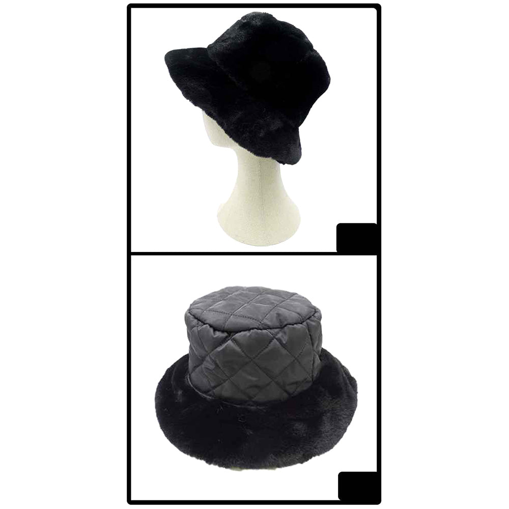 HATEGORY Soft Faux Fur Bucket Hat