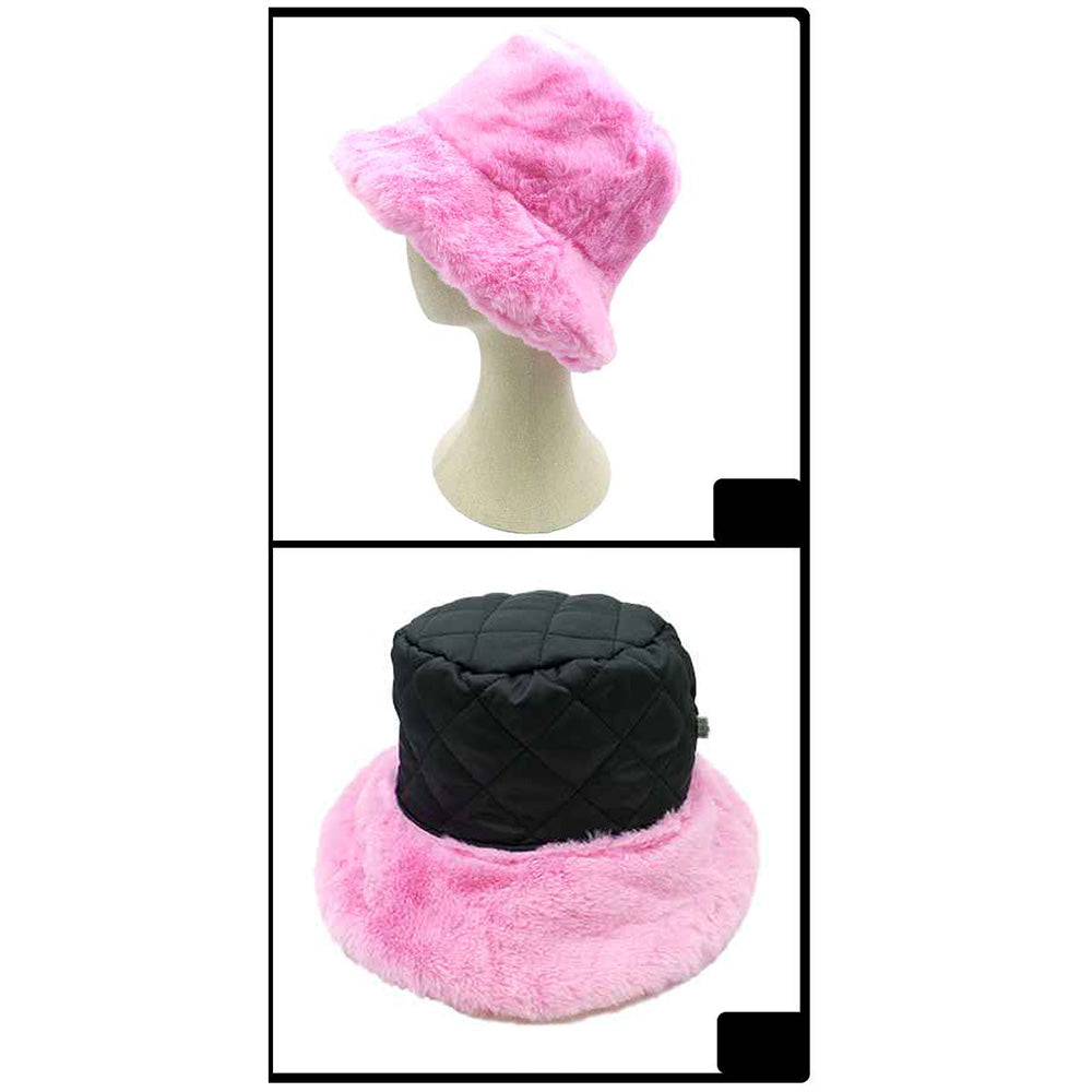 HATEGORY Soft Faux Fur Bucket Hat