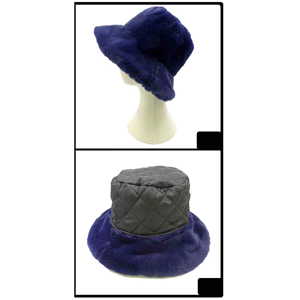 HATEGORY Soft Faux Fur Bucket Hat