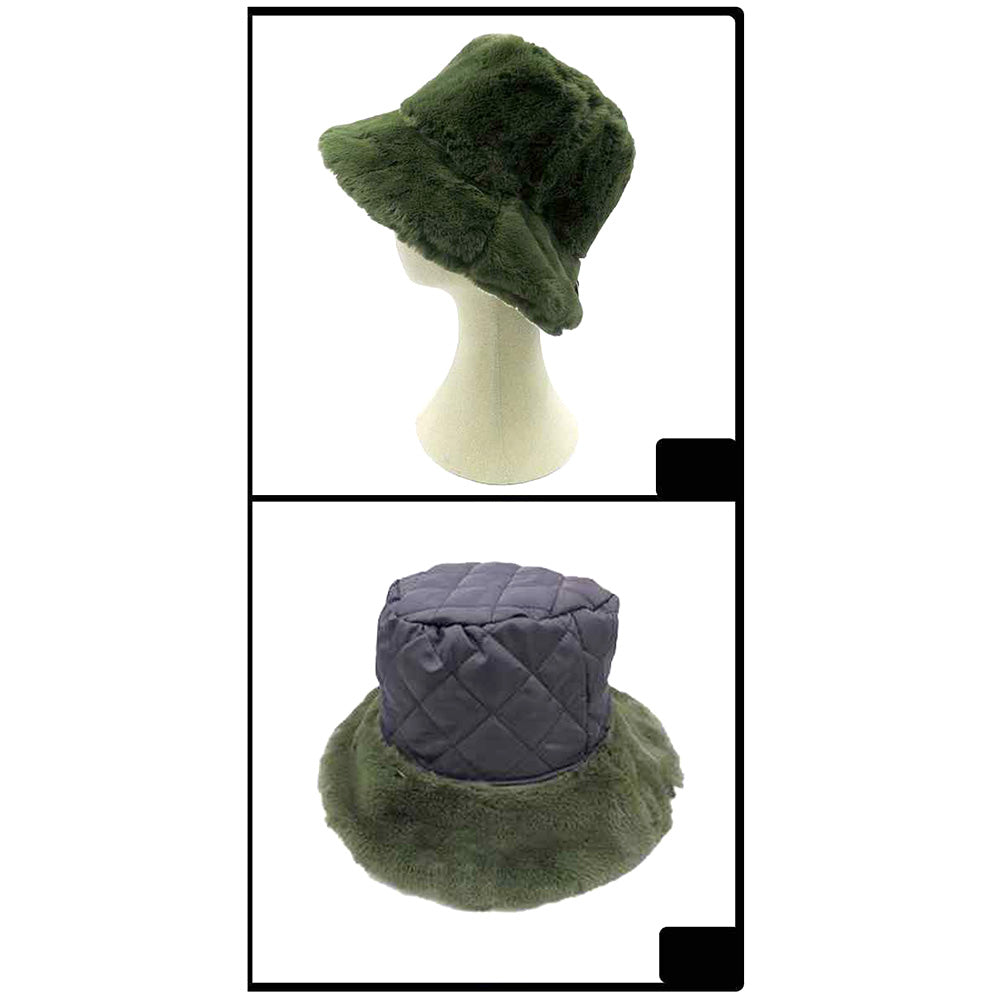 HATEGORY Soft Faux Fur Bucket Hat