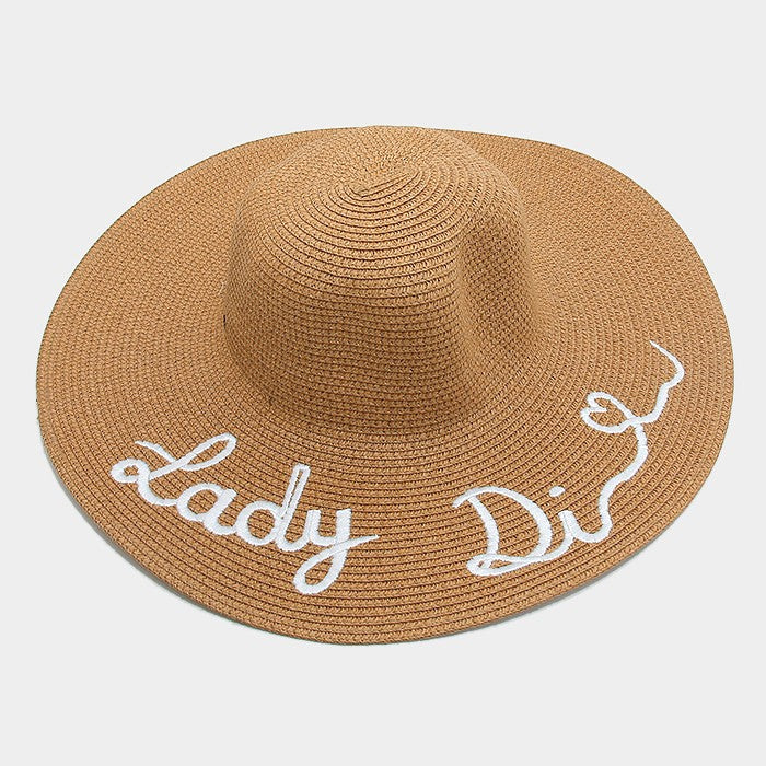 HATEGORY "Lady Diana" wide brim straw floppy sun hat