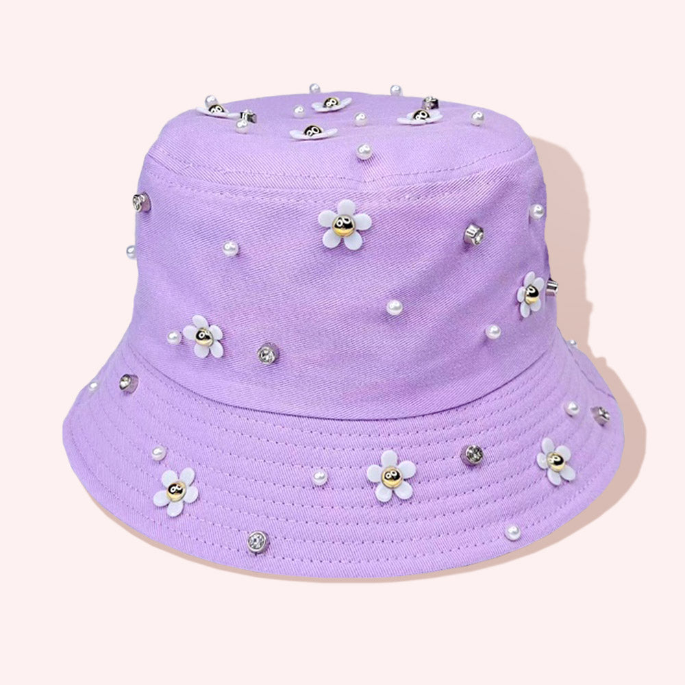 HATEGORY Flower Embellished Bucket Hat