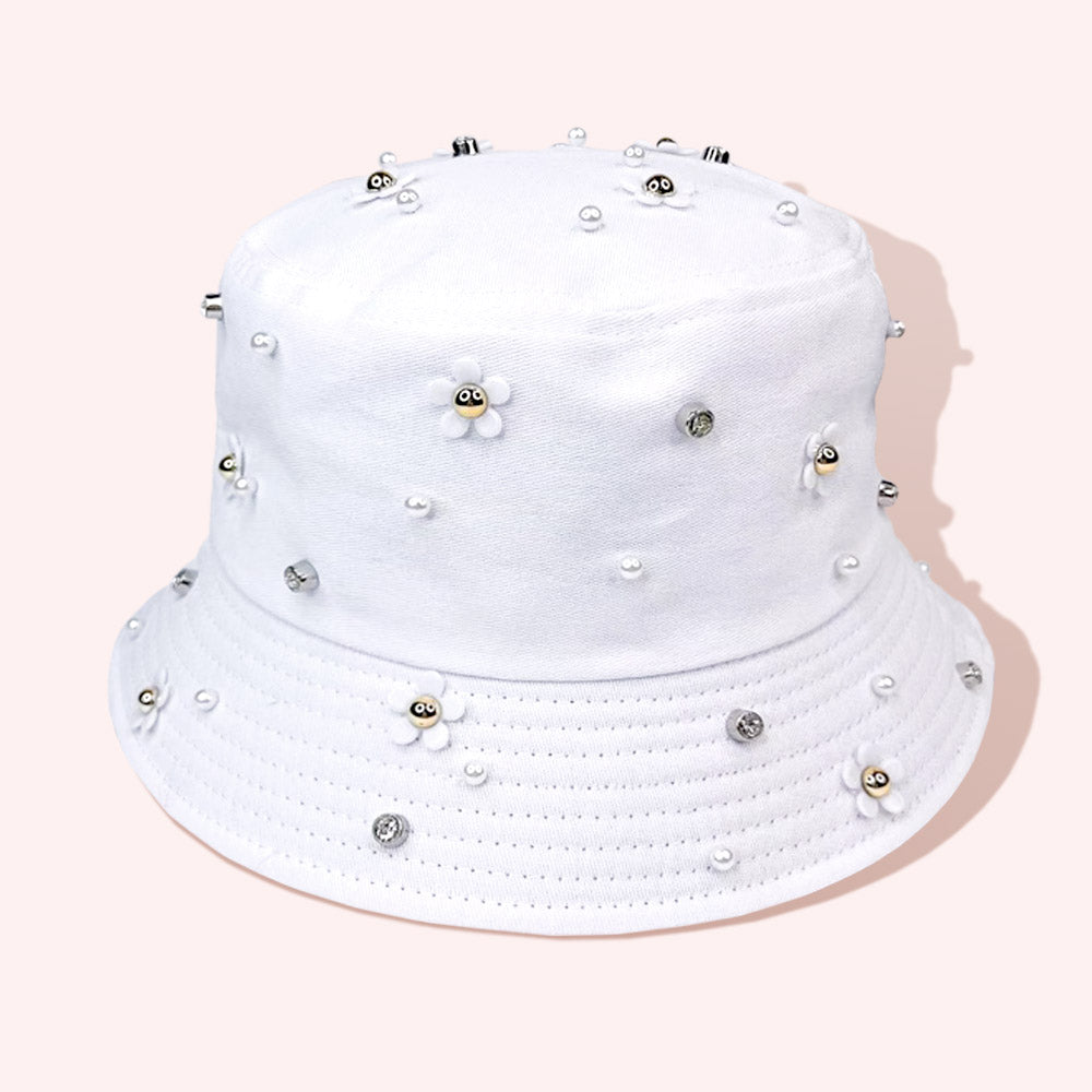 HATEGORY Flower Embellished Bucket Hat
