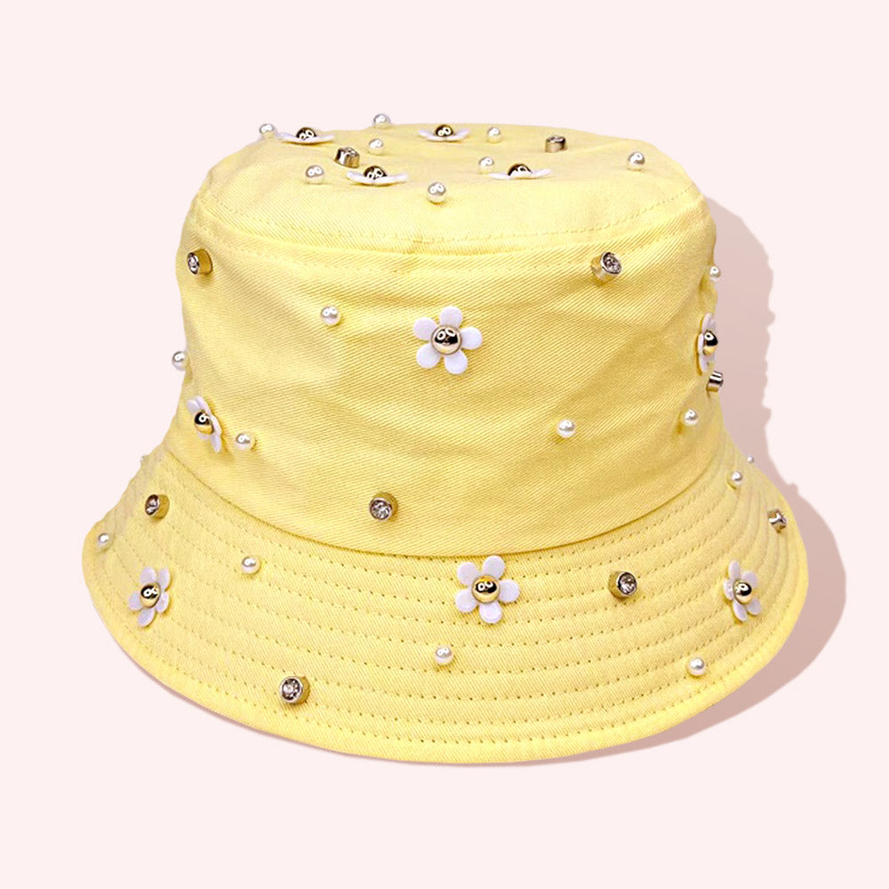 HATEGORY Flower Embellished Bucket Hat