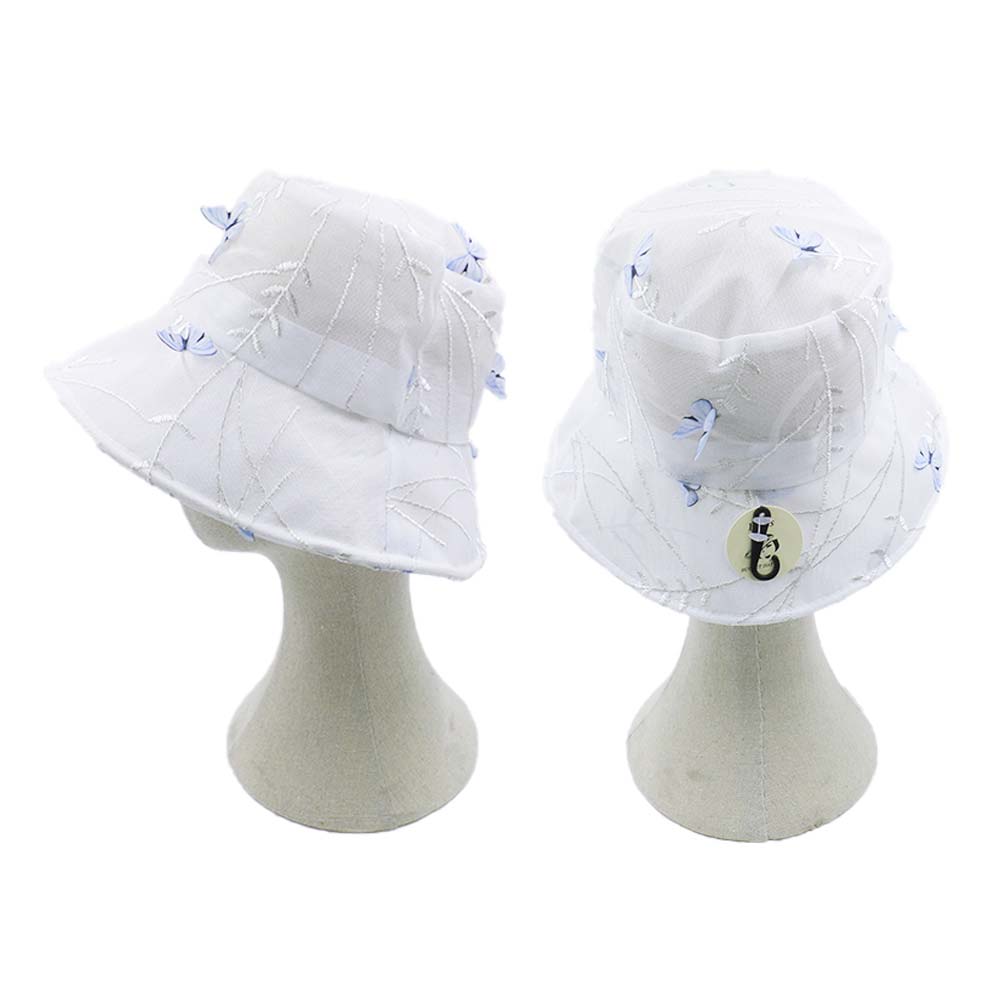 HATEGORY Butterfly Leaf Detailed Mesh Bucket Hat