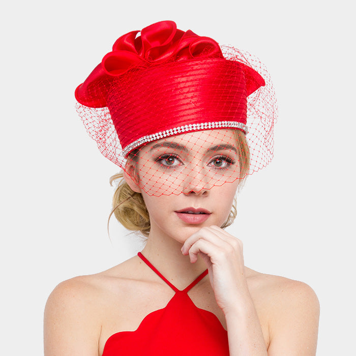 HATEGORY Satin Braid Diamonds on Edge Netting Hat