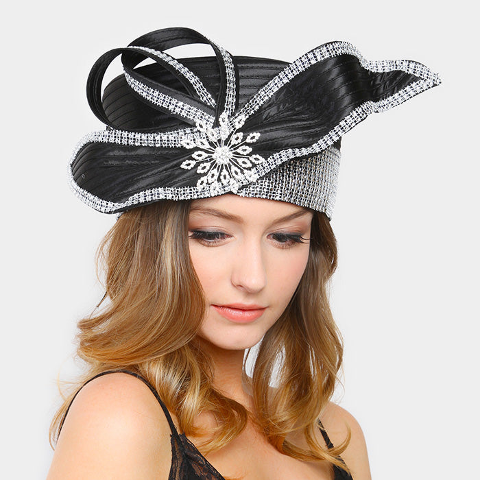 HATEGORY Stone Centered Pill Box Braid Hat