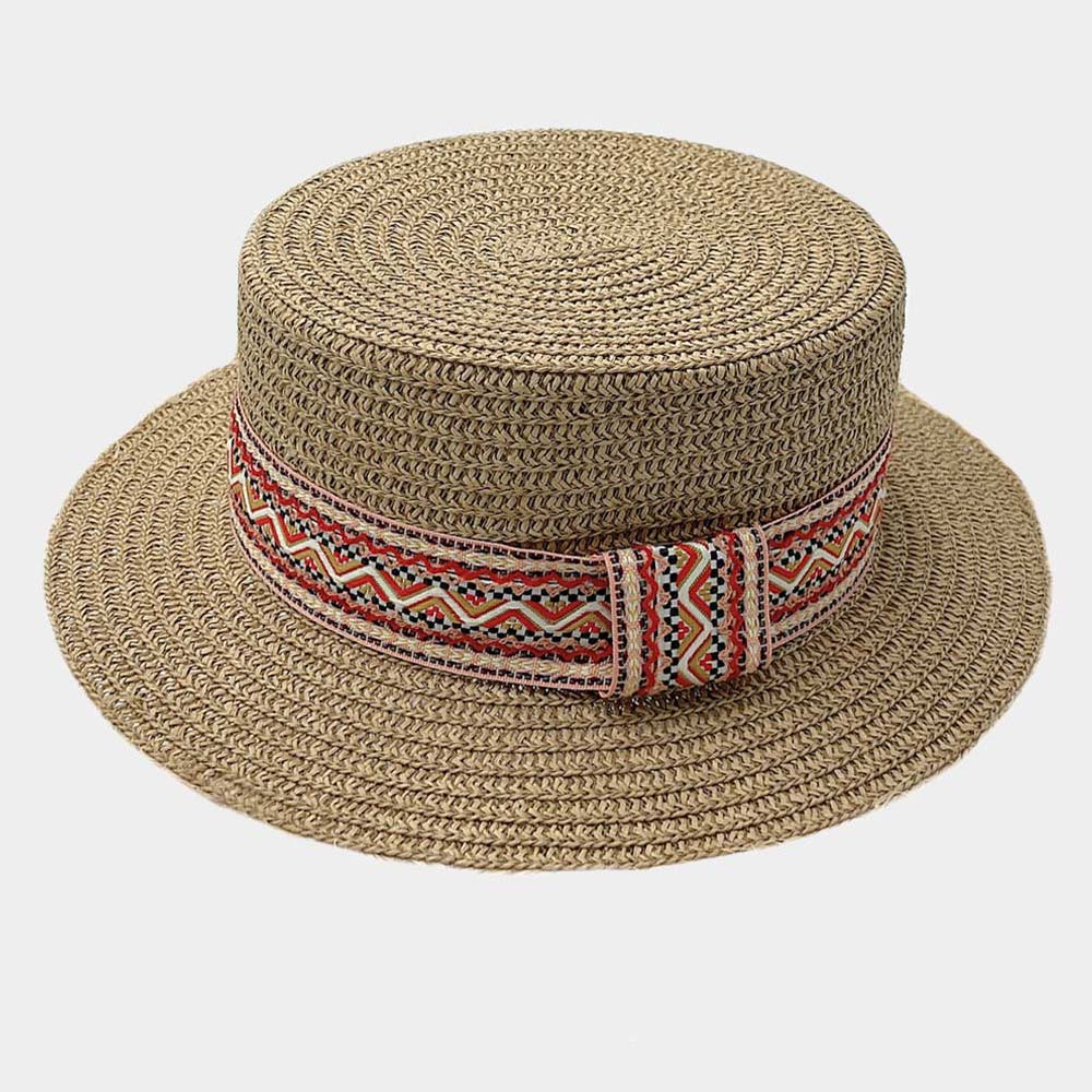 HATEGORY Colorful Aztec Band Boater Hat