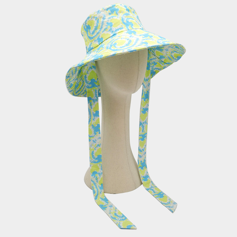 HATEGORY Watercolored Chin Tie Bucket Hat