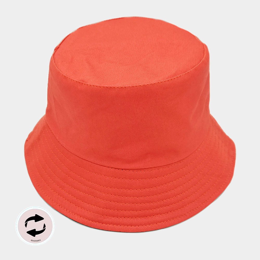 HATEGORY Solid Reversible Bucket Hat