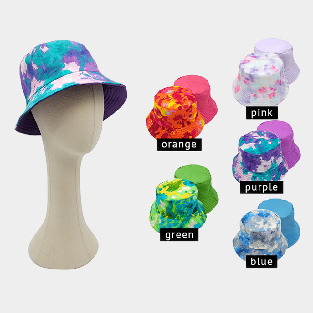 HATEGORY Tie Dye Reversible Bucket Hat