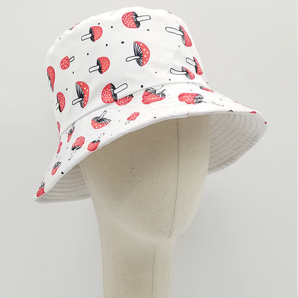 HATEGORY Reversible Mushroom Patterned Bucket Hat