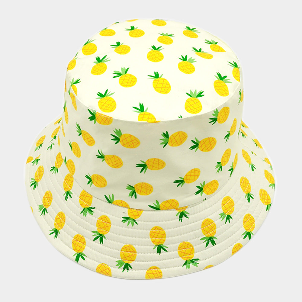 HATEGORY Pineapple Patterned Reversible Bucket Hat