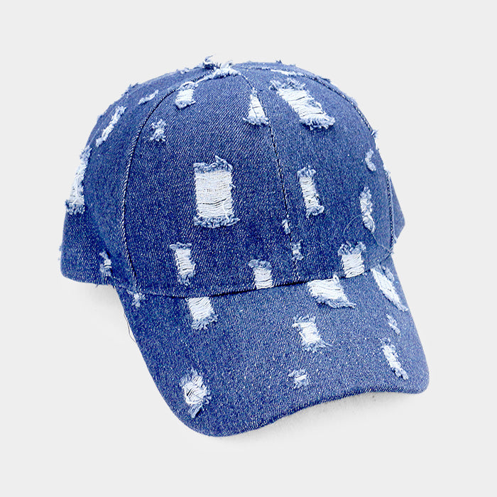 HATEGORY Destroyed Denim Baseball Cap