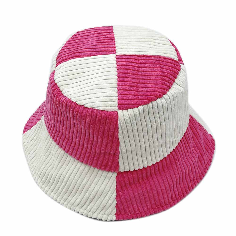 HATEGORY Colorblock Corduroy Bucket Hat