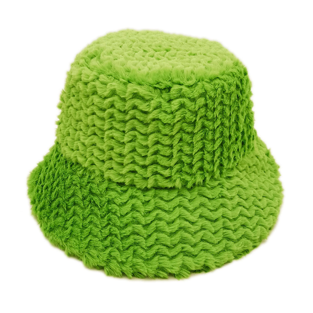 HATEGORY Fuzzy Faux Fur Bucket Hat