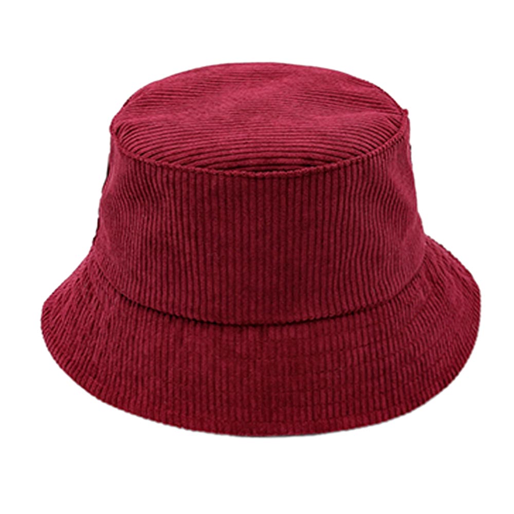 HATEGORY Solid Corduroy Bucket Hat