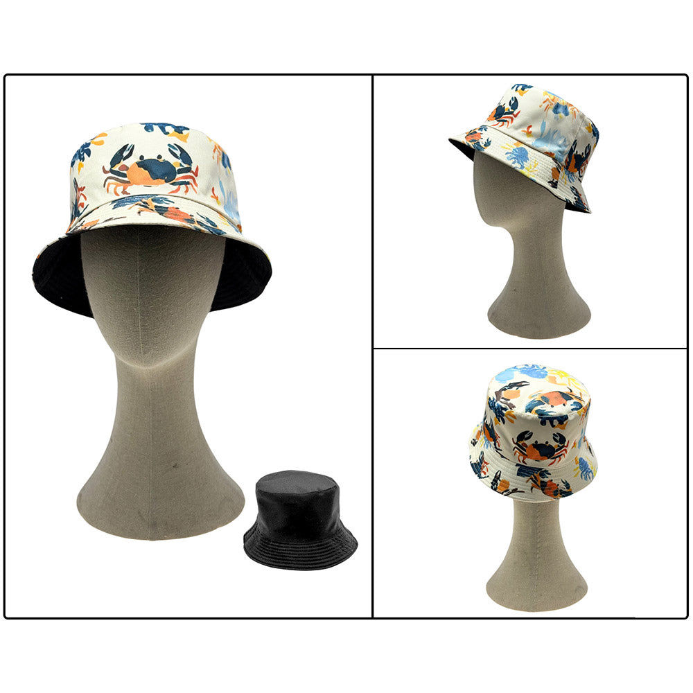 HATEGORY Reversible Crab Print Bucket Hat