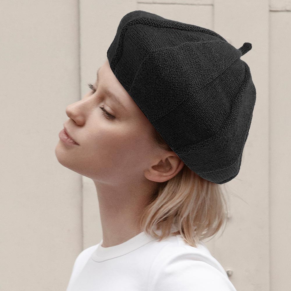 HATEGORY Soft Knitted French Beret Hat