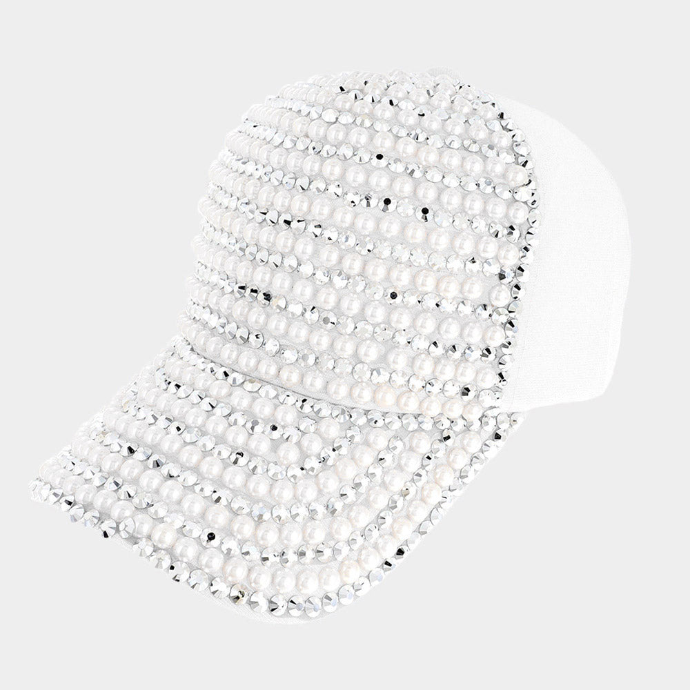 HATEGORY Pearl Bling Studded Baseball Cap