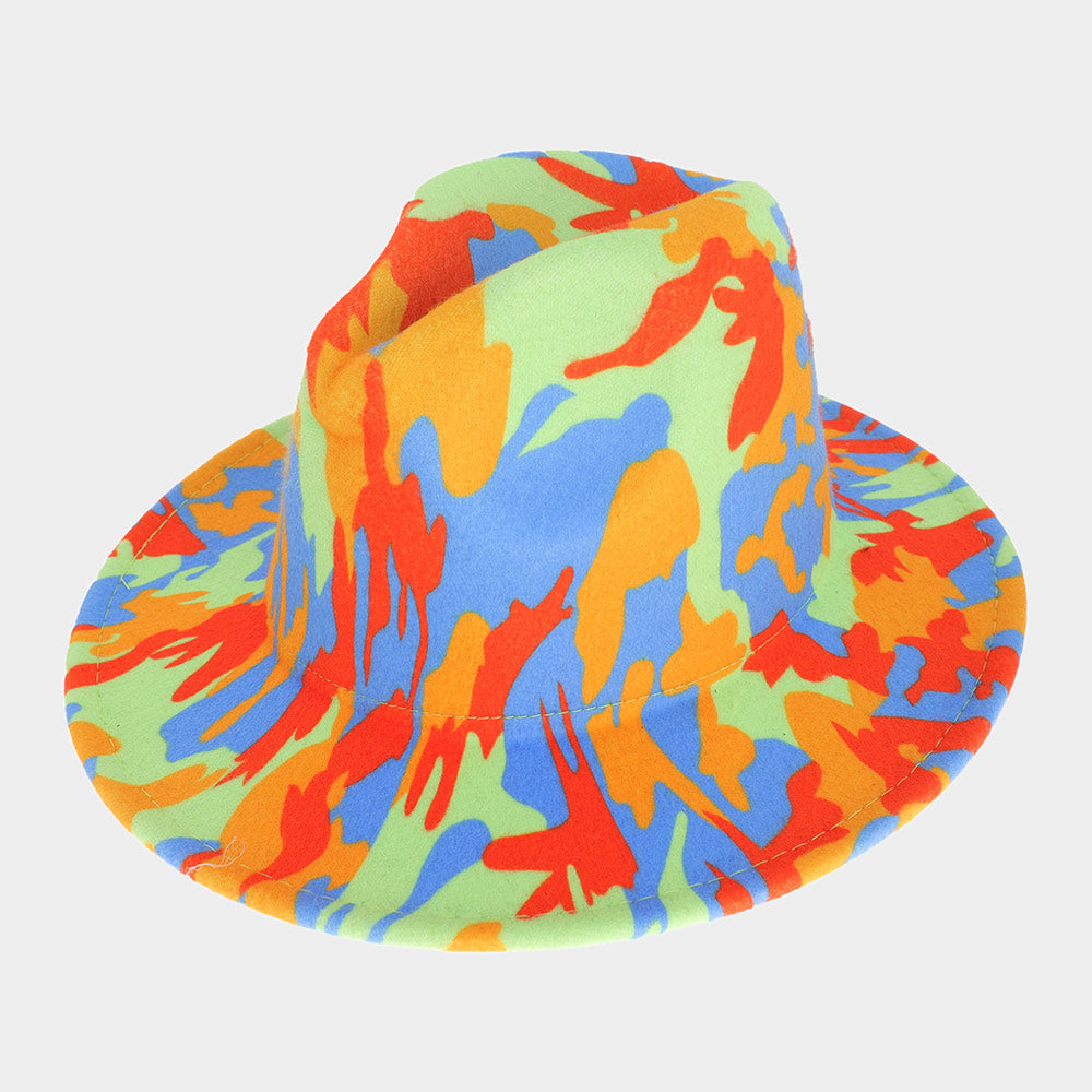 HATEGORY Abstract Patterned Panama Hat