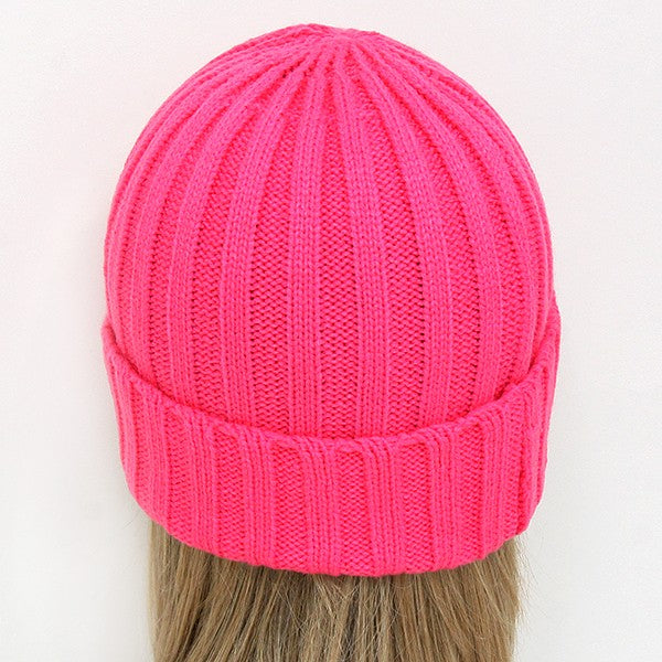 HATEGORY Striped Acrylic Beanie