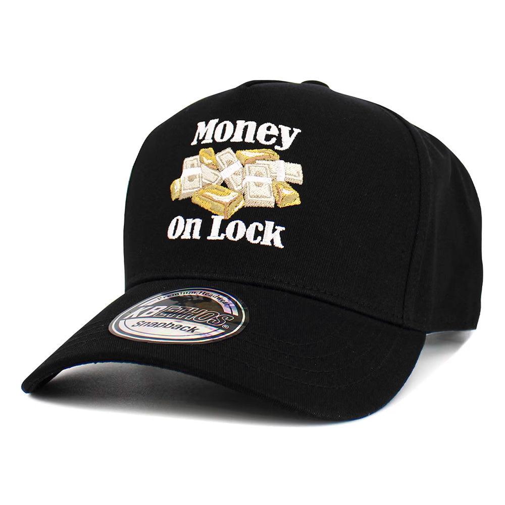 HATEGORY MONEY ON LOCK Message Embroidered Baseball Cap