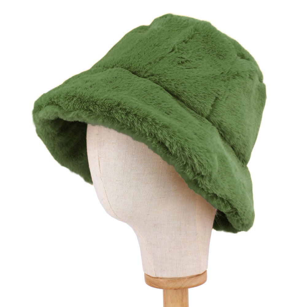 HATEGORY Faux Fur Bucket Hat