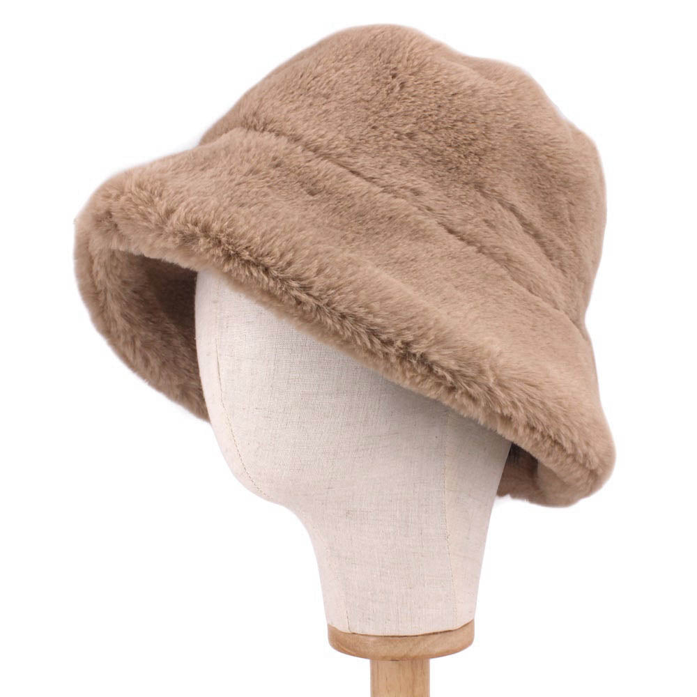 HATEGORY Faux Fur Bucket Hat
