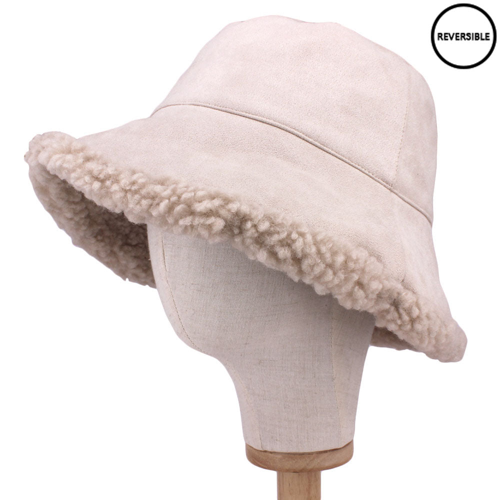 HATEGORY Faux Fur Sherpa Reversible Bucket Hat