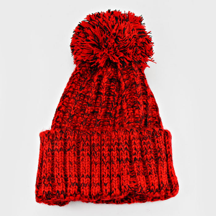 HATEGORY Pom Pom Knit Beanie Hat