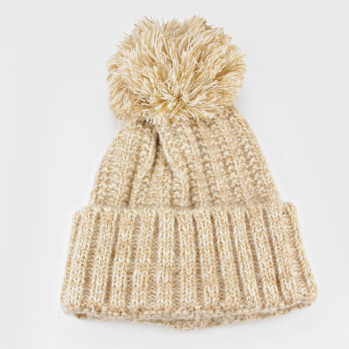 HATEGORY Pom Pom Knit Beanie Hat