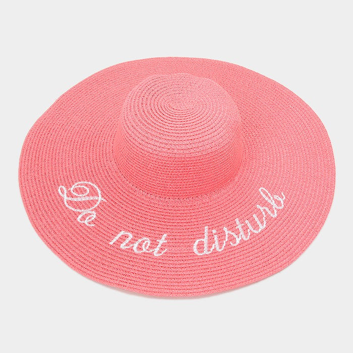 HATEGORY "Do not disturb" wide brim paper straw floppy sunny hat