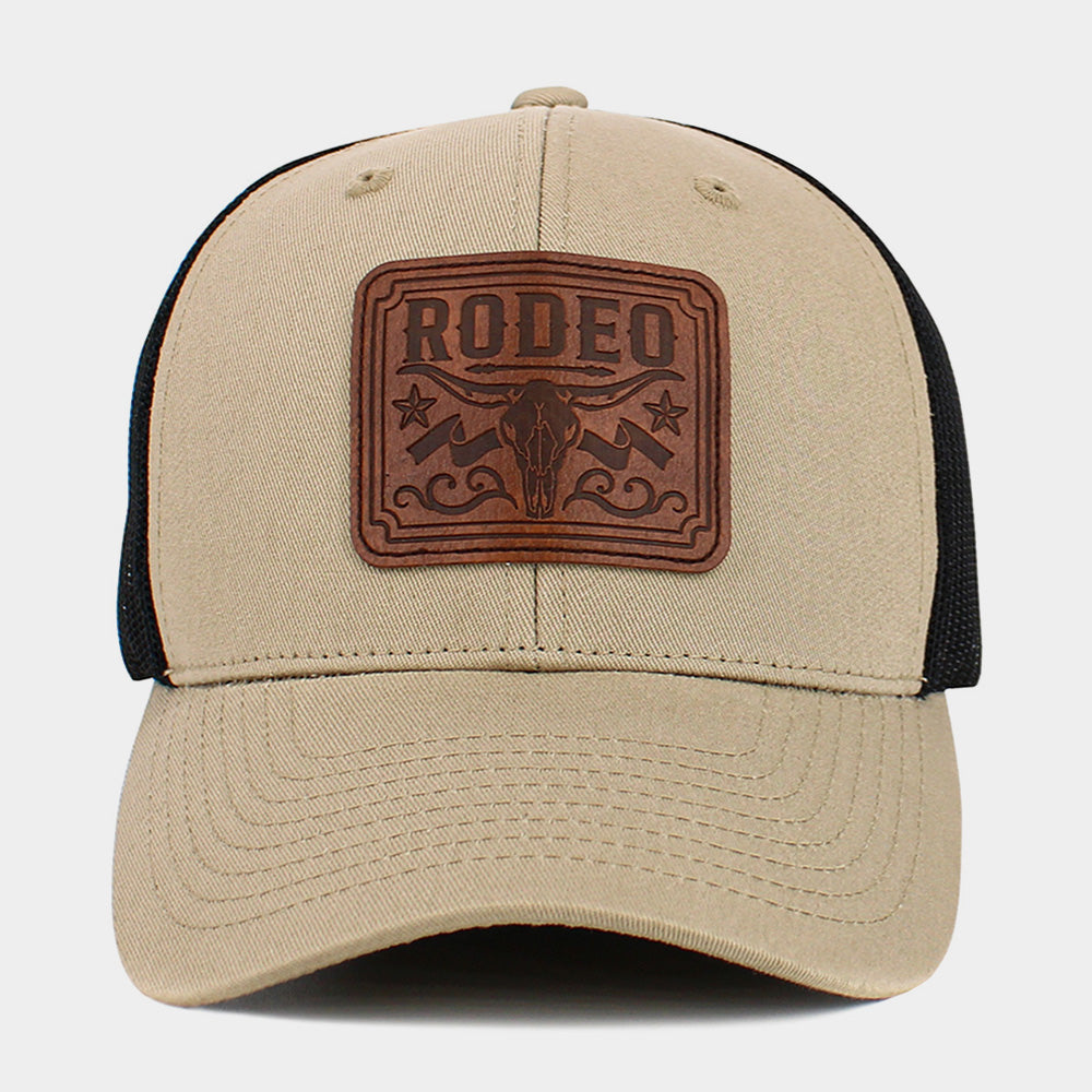 HATEGORY RODEO Steer Head Patch Pointed Mesh Back Trucker Hat