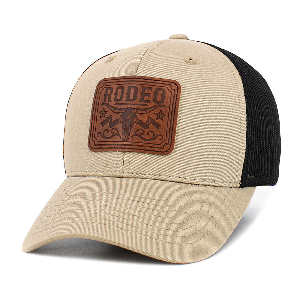 HATEGORY RODEO Steer Head Patch Pointed Mesh Back Trucker Hat