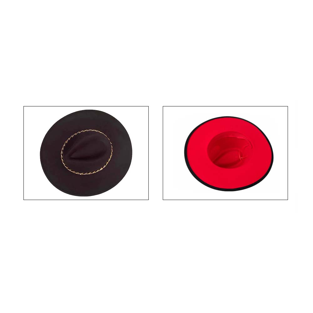 HATEGORY Metal Chain Pointed Solid Panama Hat