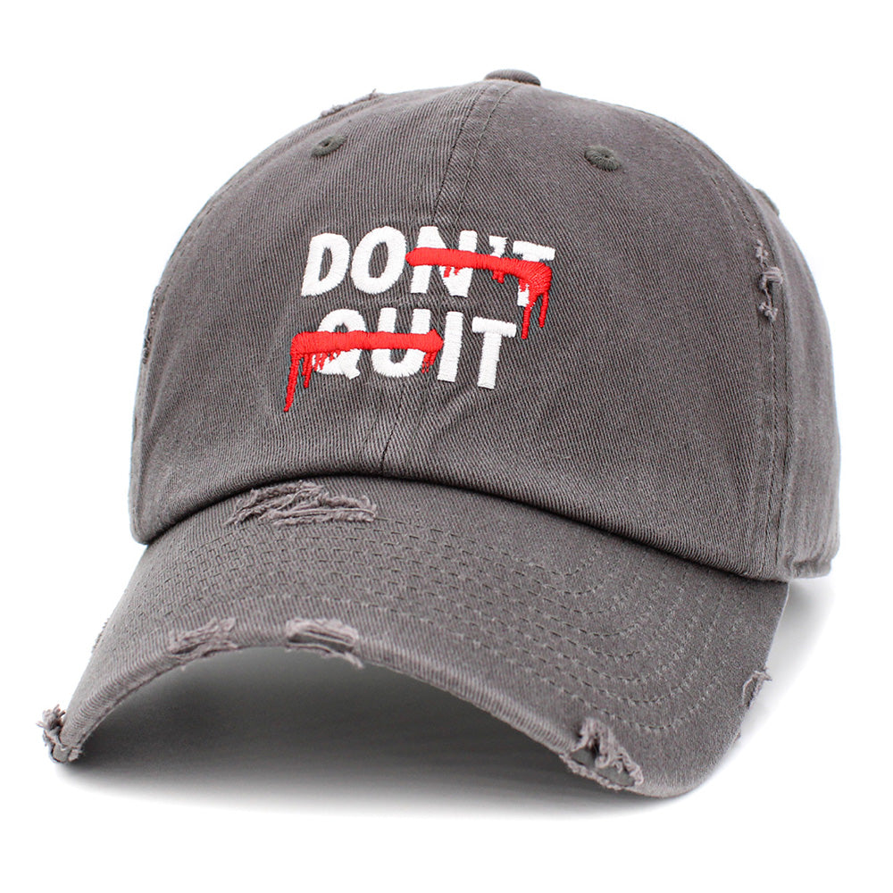 HATEGORY DONT QUIT Message Embroidered Vintage Baseball Cap