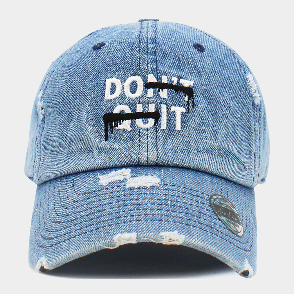 HATEGORY DONT QUIT Message Embroidered Vintage Baseball Cap