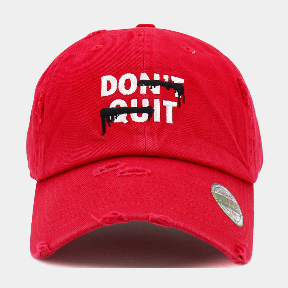 HATEGORY DONT QUIT Message Embroidered Vintage Baseball Cap