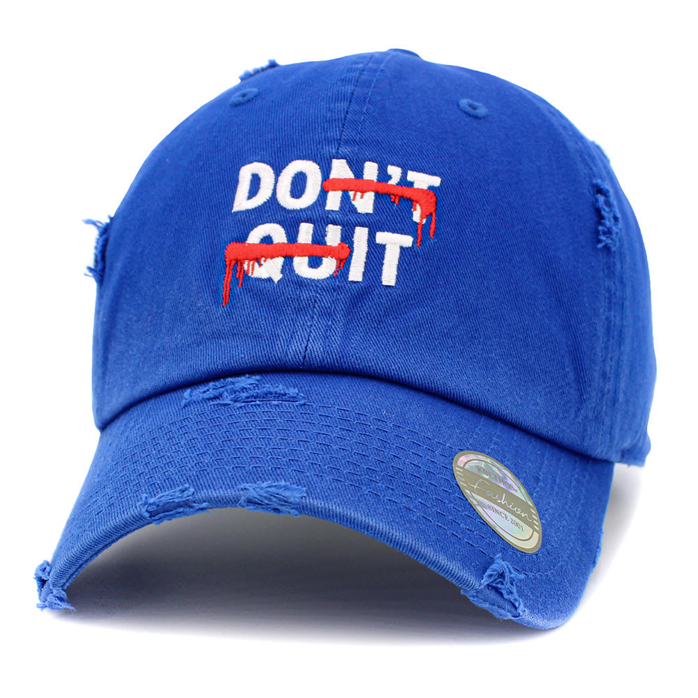 HATEGORY DONT QUIT Message Embroidered Vintage Baseball Cap