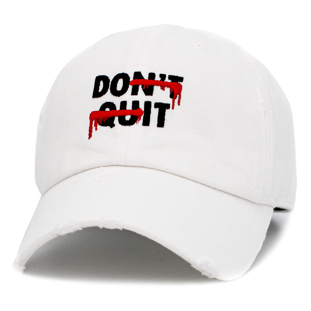 HATEGORY DONT QUIT Message Embroidered Vintage Baseball Cap