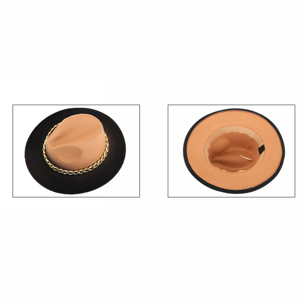 HATEGORY Chain Band Accented Ombre Panama Hat