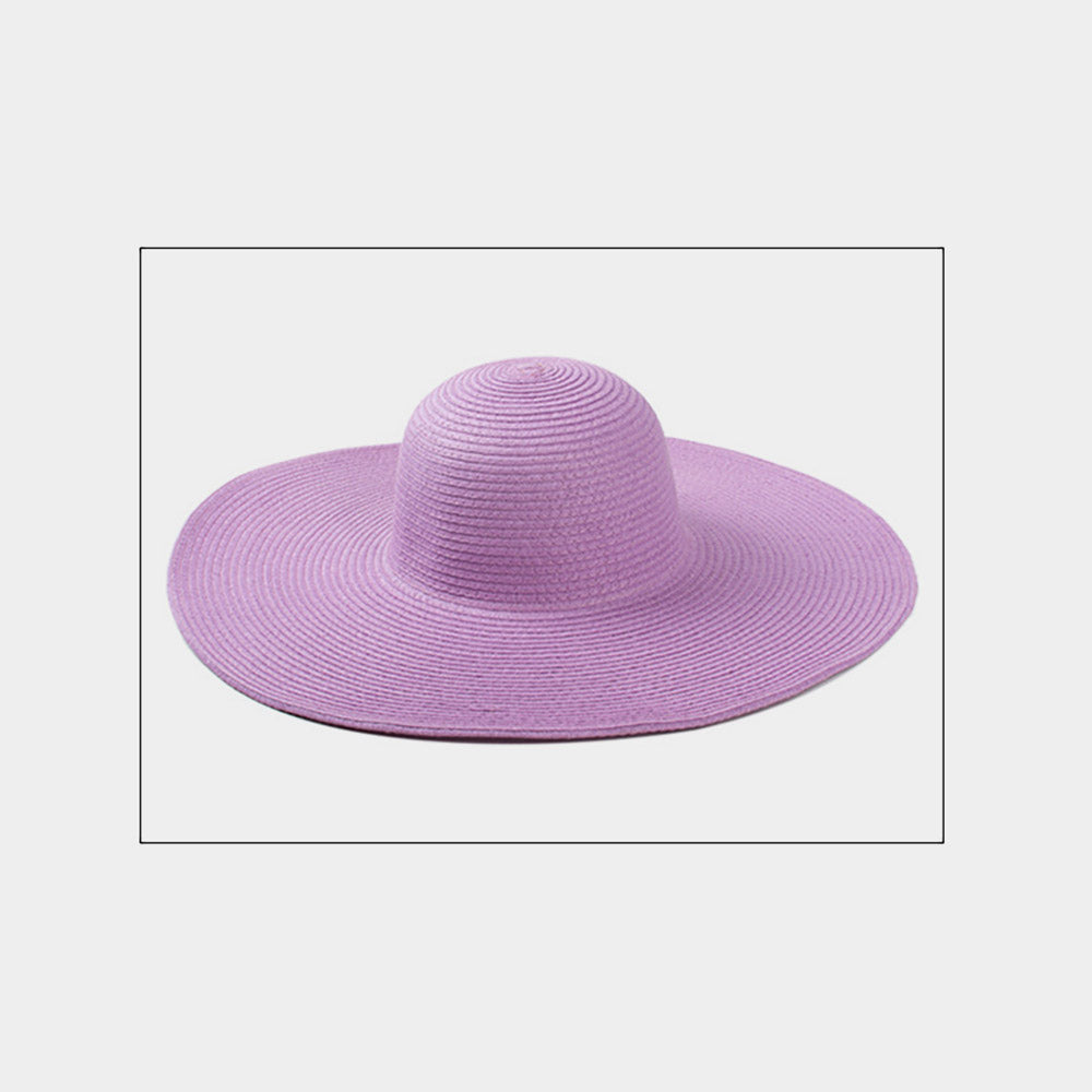 HATEGORY Solid Straw Sun Hat