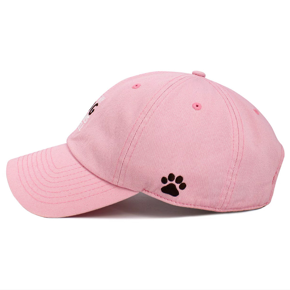 HATEGORY ONLY MY DOG KNOWS ME WELL Message Embroidered Baseball Cap
