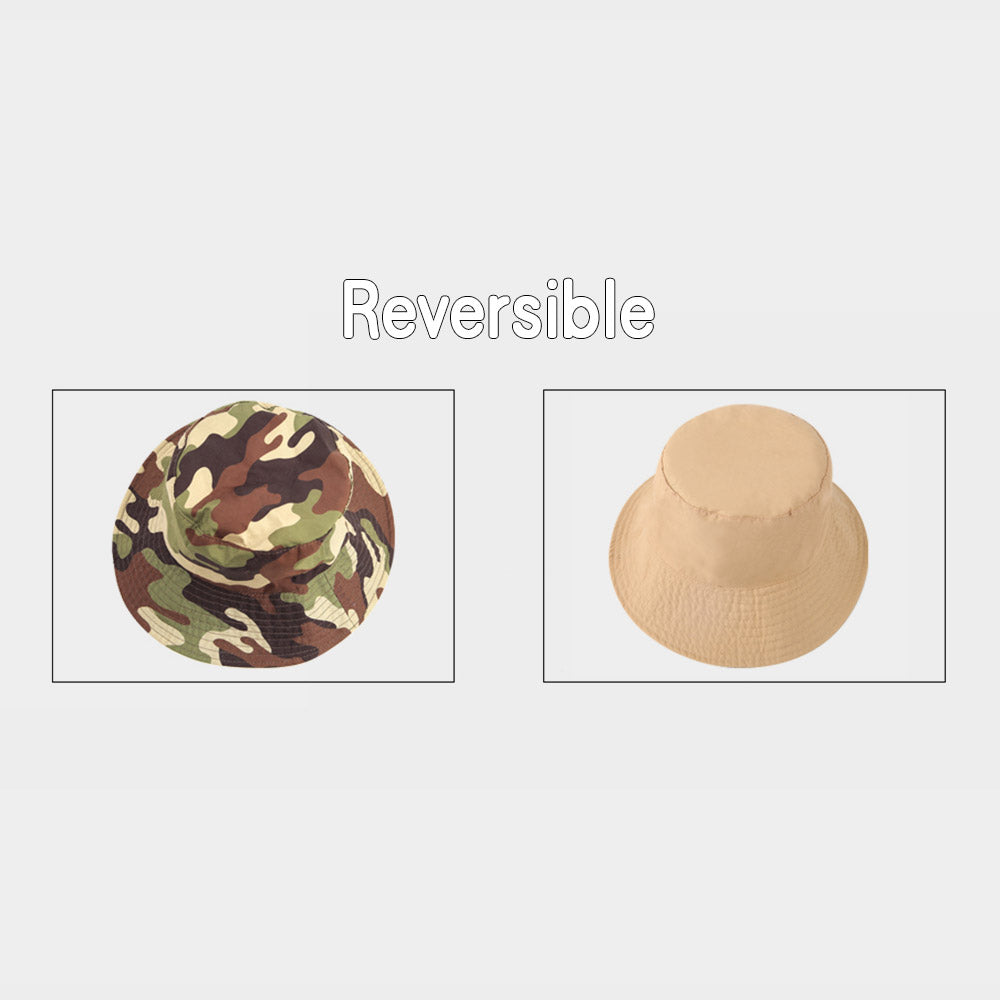 HATEGORY Camouflage Patterned Reversible Bucket Hat