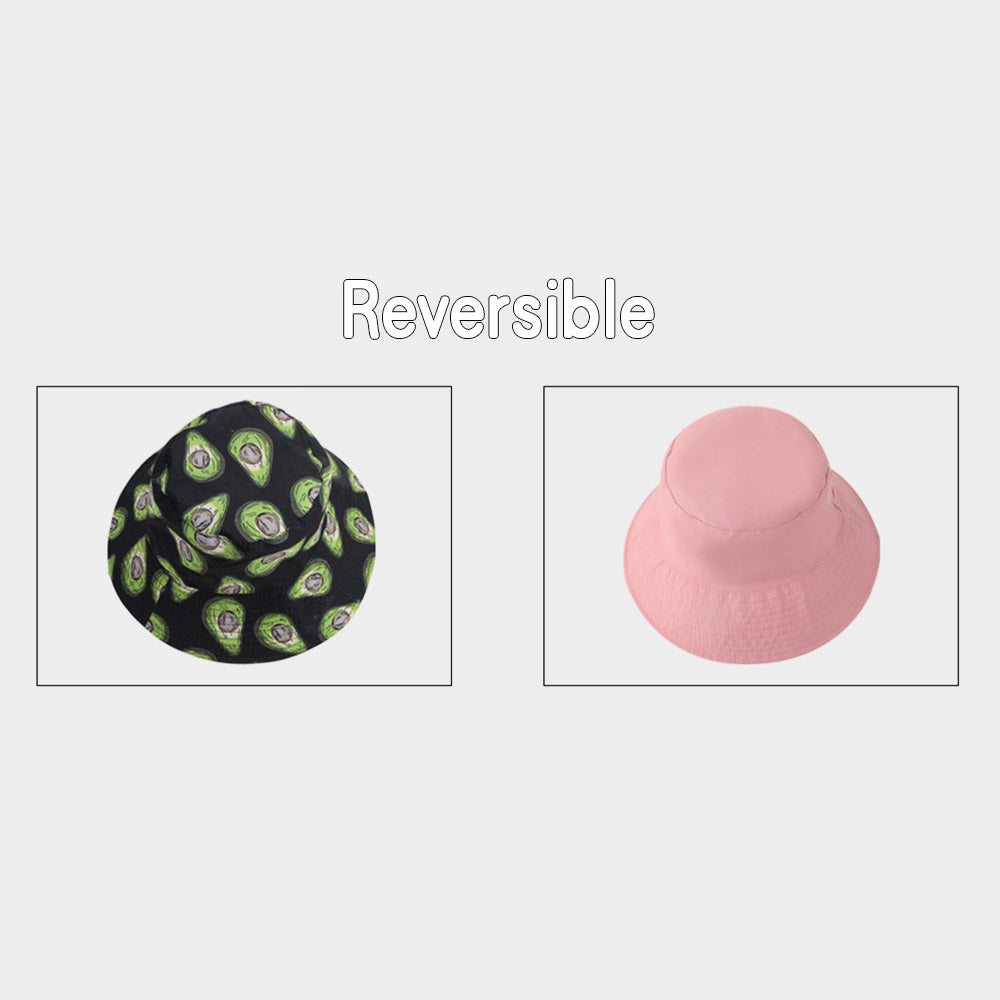 HATEGORY Avocado Patterned Reversible Bucket Hat