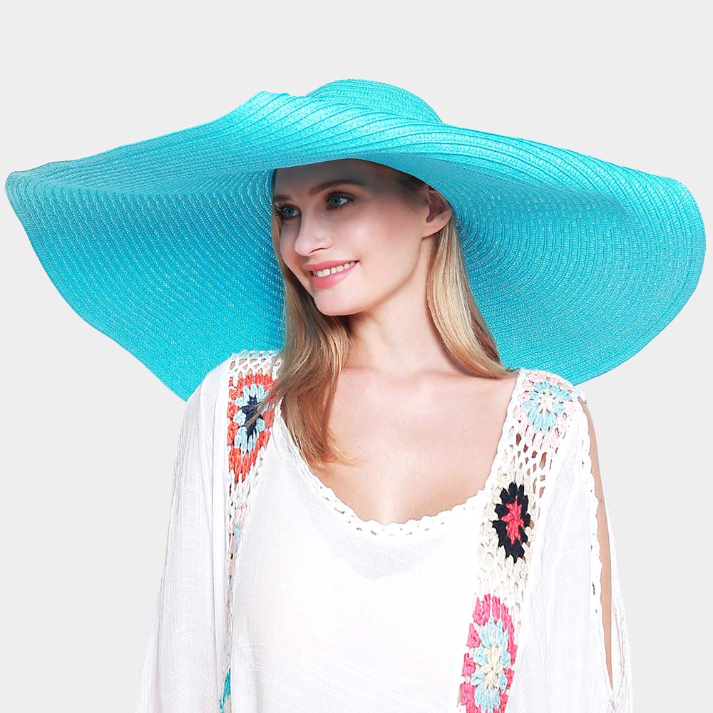 HATEGORY Solid Straw Sun Hat