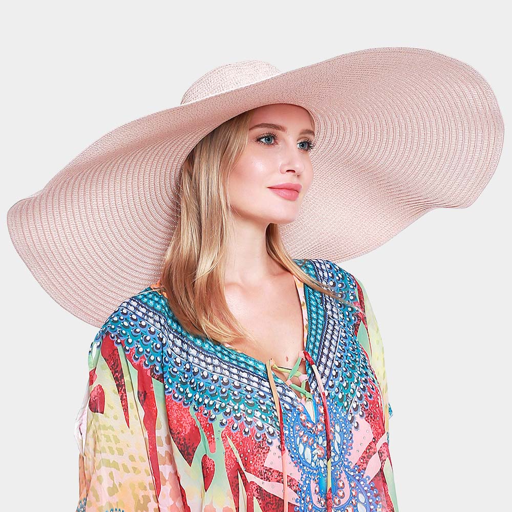 HATEGORY Solid Straw Sun Hat