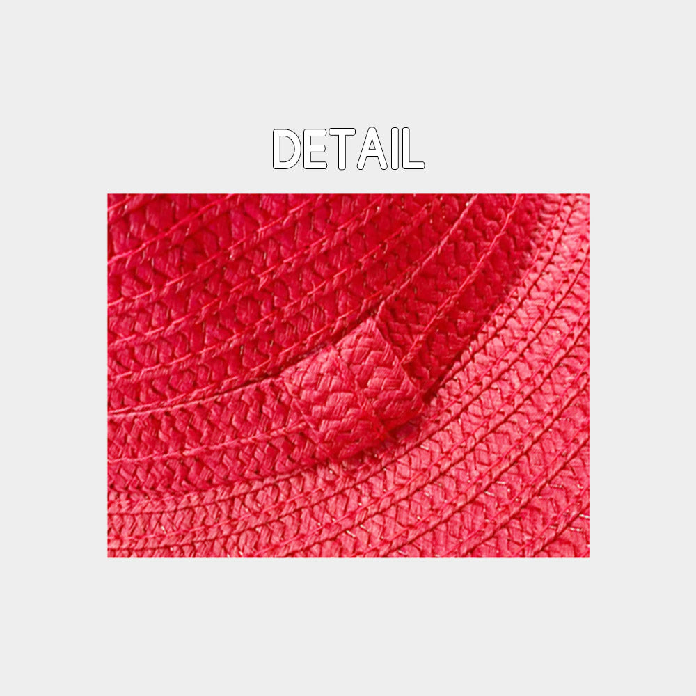 HATEGORY Solid Straw Sun Hat