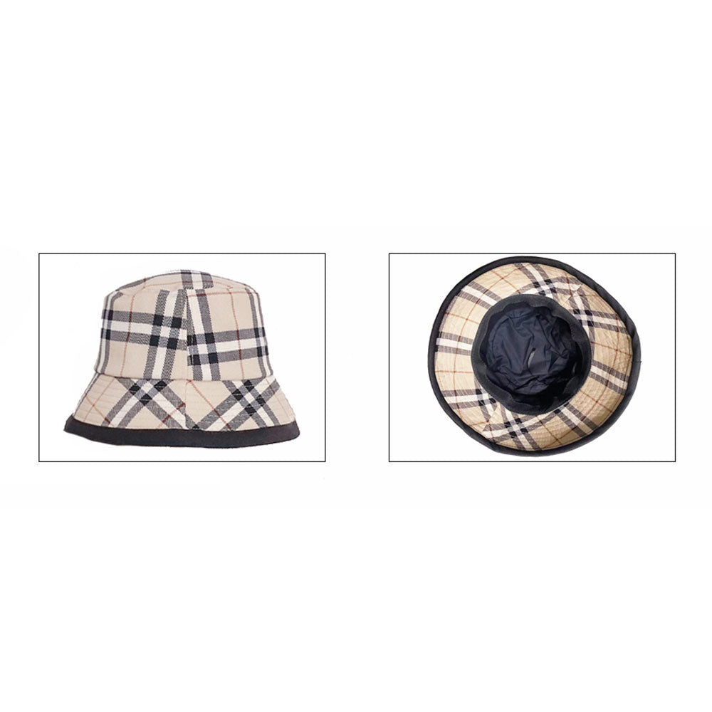 HATEGORY Plaid Check Patterned Bucket Hat